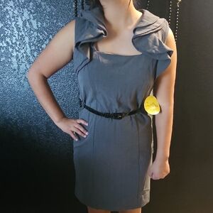 Emma & Michele Charcoal Ruffle Mini Dress